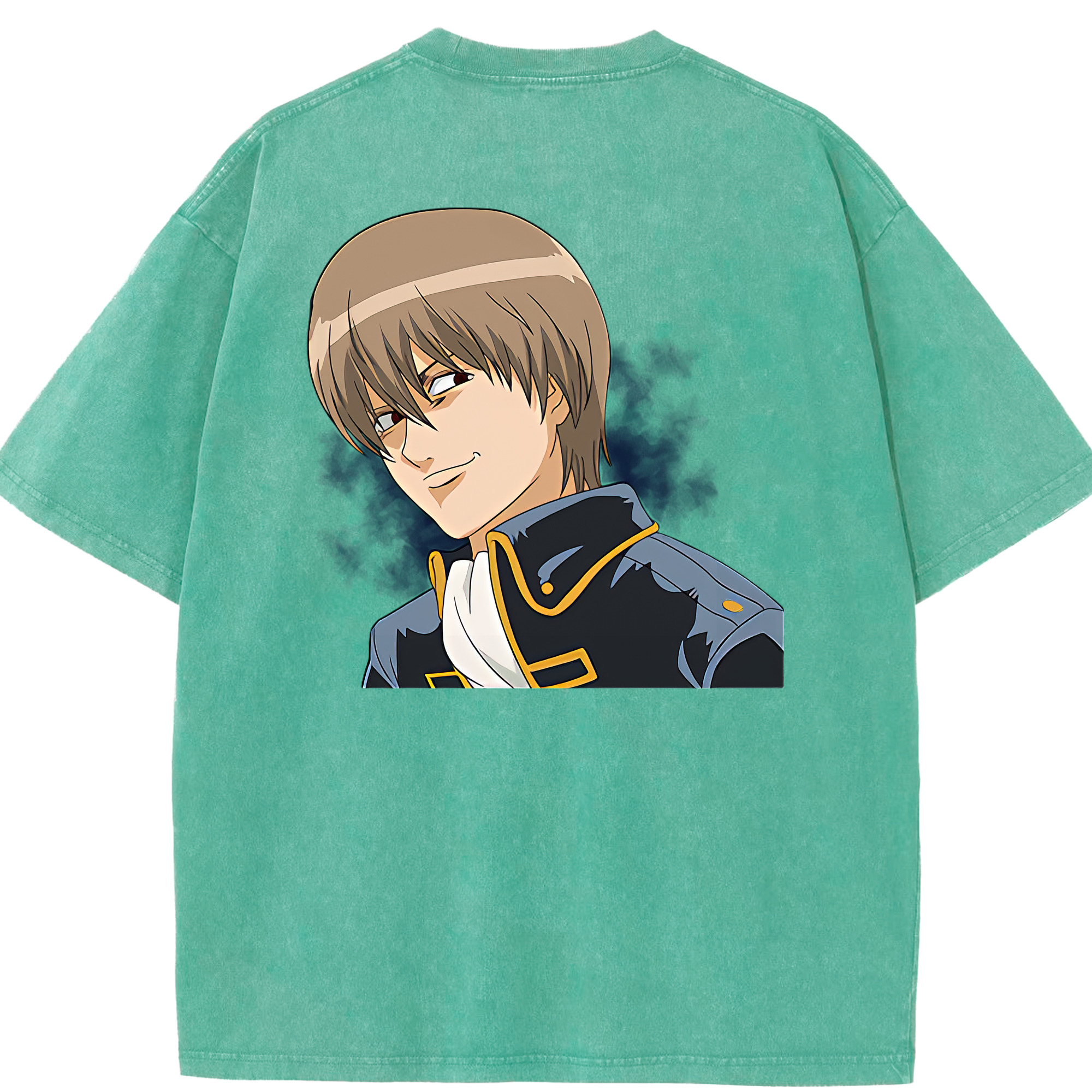 （画像用） ぎんたま 坂田銀時（さかたぎんとき） 神楽 志村新八（しむら しんぱち） GINTAMA Sakata Gintoki Kagura Shimura Shinpachi 綿100% ヴィンテージ風 半袖Tシャツ（背面プリント）